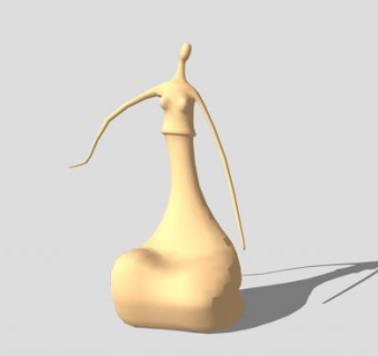 抽象女子艺术品雕塑SU模型下载_sketchup草图大师SKP模型