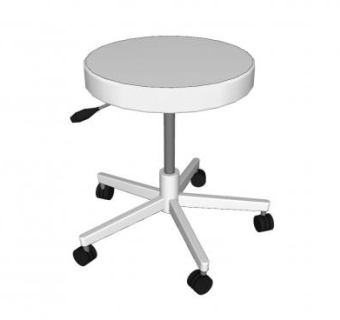 不锈钢转椅圆凳升降凳SU模型下载_sketchup草图大师SKP模型