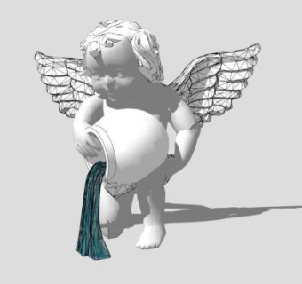 倒水小天使雕像SU模型下载_sketchup草图大师SKP模型