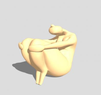 抑郁少女雕像SU模型下载_sketchup草图大师SKP模型