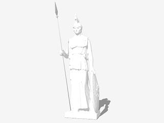 雅典娜人物雕塑雕像SU模型下载_sketchup草图大师SKP模型