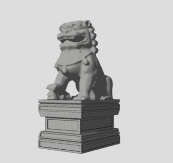 石狮子雕像SU模型下载_sketchup草图大师SKP模型