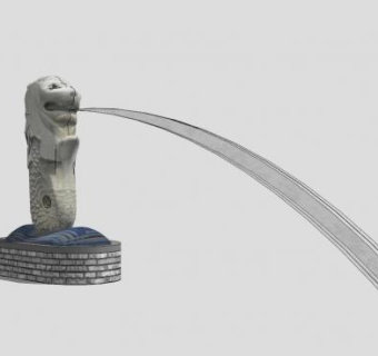 鱼尾狮雕像SU模型下载_sketchup草图大师SKP模型