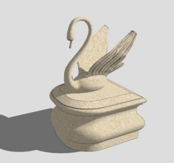 天鹅雕塑雕像SU模型下载_sketchup草图大师SKP模型