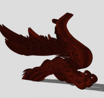 凤凰木雕雕塑SU模型下载_sketchup草图大师SKP模型