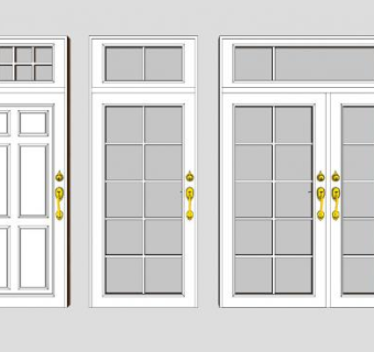 欧式室内玻璃门sketchup模型下载_sketchup草图大师SKP模型