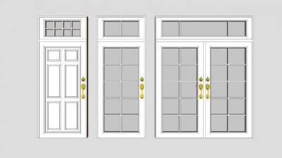 欧式室内玻璃门sketchup模型下载_sketchup草图大师SKP模型