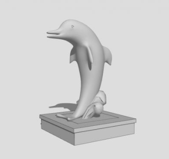 海豚石雕雕塑SU模型下载_sketchup草图大师SKP模型