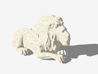 石狮雕塑SU模型下载_sketchup草图大师SKP模型