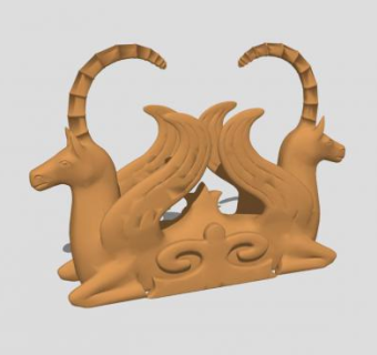 独角兽木雕雕像SU模型下载_sketchup草图大师SKP模型