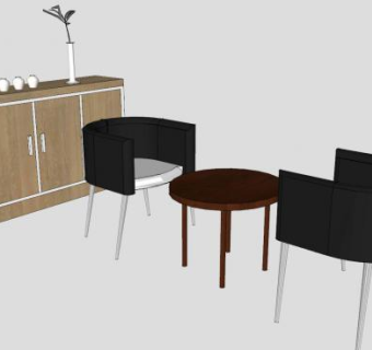 边桌边柜和休闲茶几SU模型下载_sketchup草图大师SKP模型