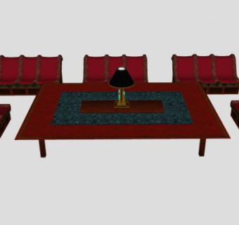 阿拉伯风格沙发茶几家具SU模型下载_sketchup草图大师SKP模型