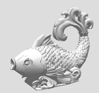 金鱼石雕雕塑SU模型下载_sketchup草图大师SKP模型