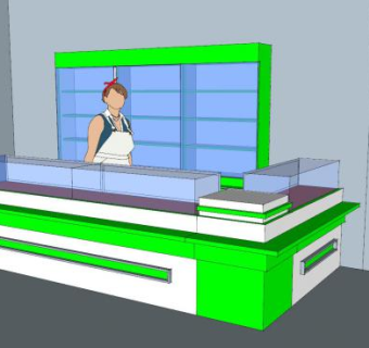 商品玻璃展柜SU模型下载_sketchup草图大师SKP模型