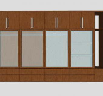 现代木制衣柜家具SU模型下载_sketchup草图大师SKP模型