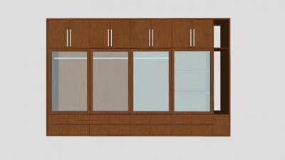 现代木制衣柜家具SU模型下载_sketchup草图大师SKP模型