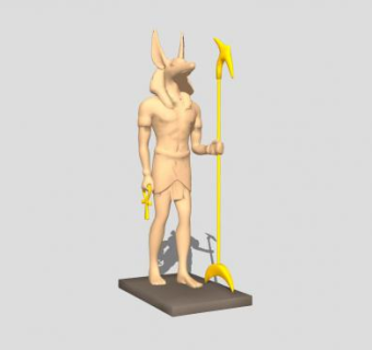 阿努比斯雕塑SU模型下载_sketchup草图大师SKP模型