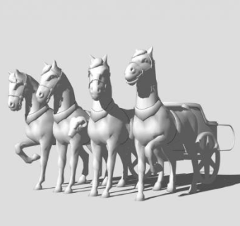 拉马车的马雕塑SU模型下载_sketchup草图大师SKP模型