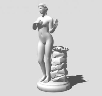 西方美人石雕雕像SU模型下载_sketchup草图大师SKP模型