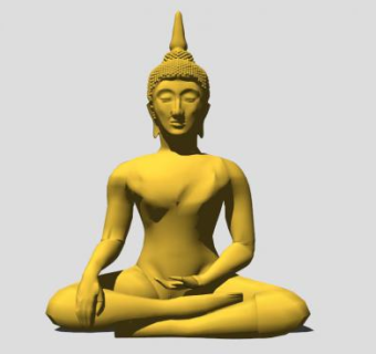 半跏趺坐佛像雕像SU模型下载_sketchup草图大师SKP模型