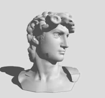 西方男性大卫头部雕像SU模型下载_sketchup草图大师SKP模型