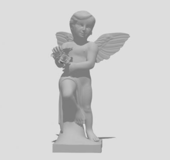 小天使献花雕像SU模型下载_sketchup草图大师SKP模型