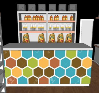 绿色植物商店精品店SU模型下载_sketchup草图大师SKP模型