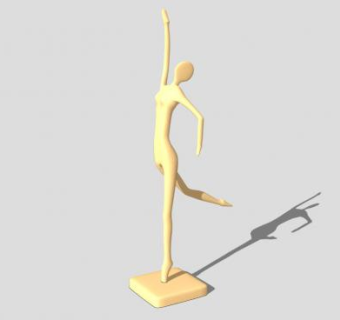 抽象舞者雕塑SU模型下载_sketchup草图大师SKP模型