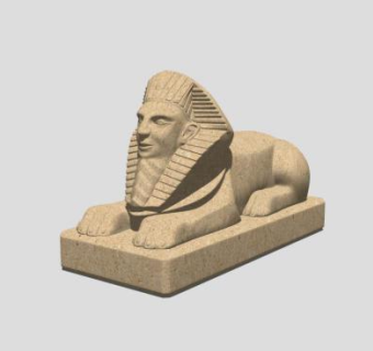 人面狮身像雕塑SU模型下载_sketchup草图大师SKP模型