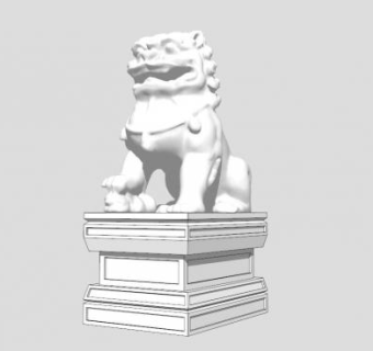 石狮子雕塑SU模型下载_sketchup草图大师SKP模型