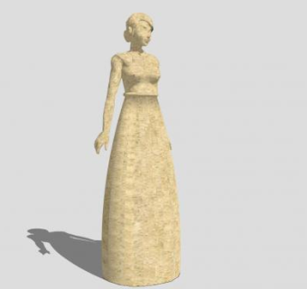 西方近代女性雕塑SU模型下载_sketchup草图大师SKP模型