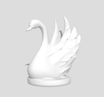 美丽天鹅雕塑SU模型下载_sketchup草图大师SKP模型