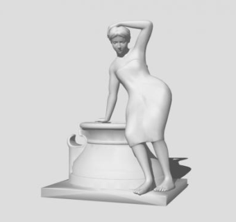 女性人物雕像SU模型下载_sketchup草图大师SKP模型