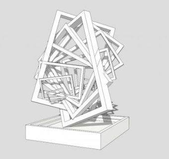 方格艺术雕塑SU模型下载_sketchup草图大师SKP模型