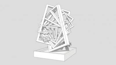 方格艺术雕塑SU模型下载_sketchup草图大师SKP模型