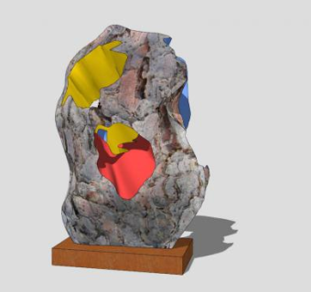 石头艺术雕塑SU模型下载_sketchup草图大师SKP模型