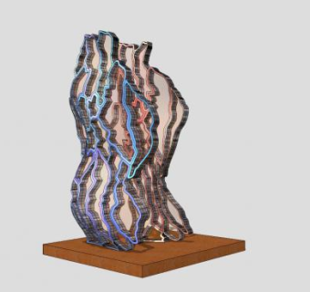 曲线艺术雕塑SU模型下载_sketchup草图大师SKP模型