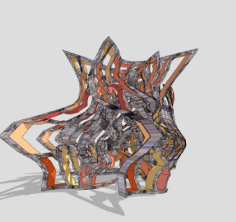 曲线艺术雕像雕塑SU模型下载_sketchup草图大师SKP模型