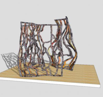 曲线艺术雕塑雕像SU模型下载_sketchup草图大师SKP模型
