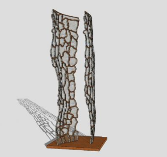 小碎块墙雕塑SU模型下载_sketchup草图大师SKP模型