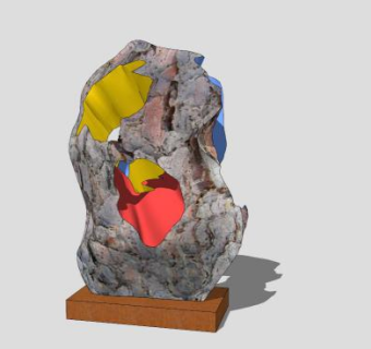 假山创意雕塑SU模型下载_sketchup草图大师SKP模型