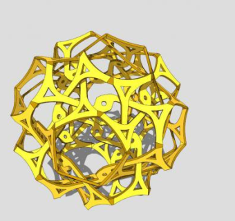 三角纹球体雕塑SU模型下载_sketchup草图大师SKP模型