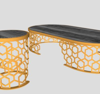 创意镂空桌子和凳子SU模型下载_sketchup草图大师SKP模型