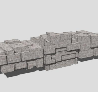 不规则体石刻雕塑SU模型下载_sketchup草图大师SKP模型