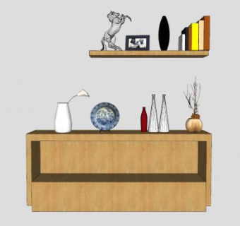 边柜装饰品摆件小件SU模型下载_sketchup草图大师SKP模型