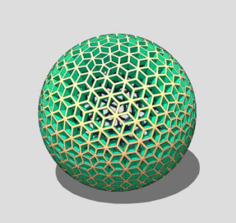 镂空菱形球体雕塑SU模型下载_sketchup草图大师SKP模型