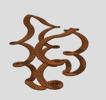 螺旋曲线木质工艺品SU模型下载_sketchup草图大师SKP模型