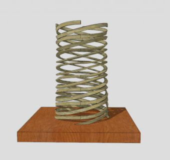 螺旋竹制品雕塑SU模型下载_sketchup草图大师SKP模型