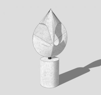 水滴工艺品雕塑SU模型下载_sketchup草图大师SKP模型
