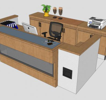 办公家具和边柜SU模型下载_sketchup草图大师SKP模型